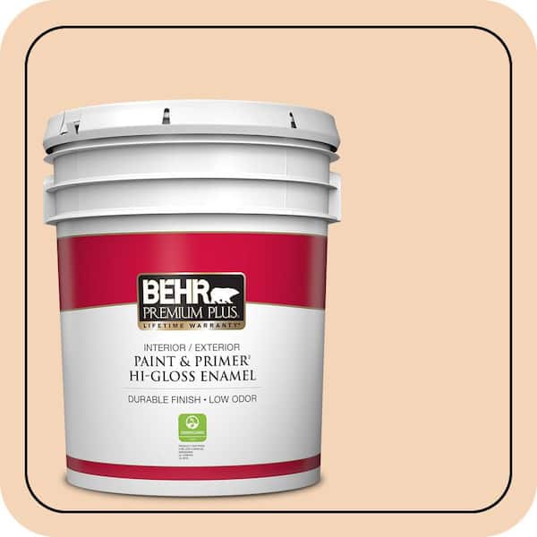 BEHR PREMIUM PLUS 5 gal. #BXC-37 Miami Stucco Hi-Gloss Enamel Interior/Exterior Paint & Primer