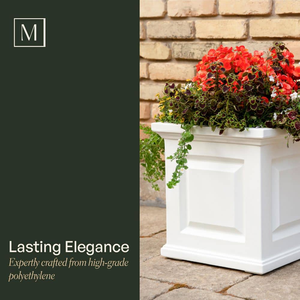 Nantucket Espresso 16" Square Self-Watering Polyethylene Planter
