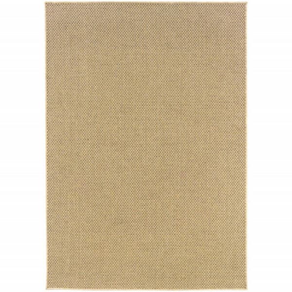 Beige 4 ft. x 6 ft. Loomed Polypropylene Indoor/Outdoor Area Rug