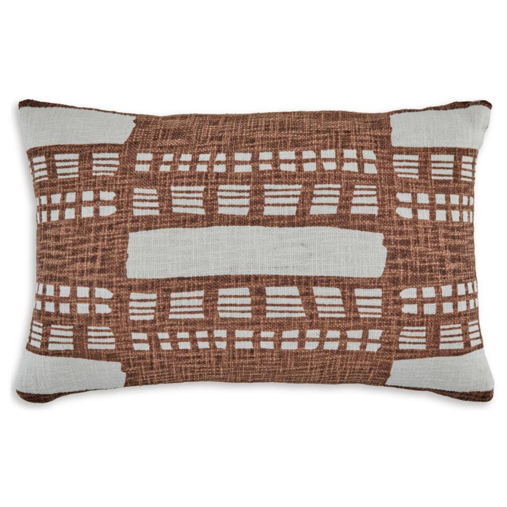 Abstract Red and White Cotton Throw Pillow