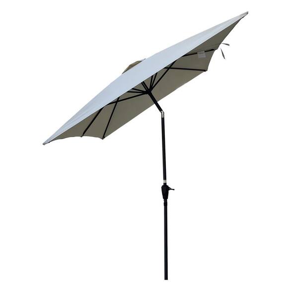 Huluwat 9 ft. Steel Market Tilt Patio Umbrella in Frozen Dew, with Crank and Push Button Tilt