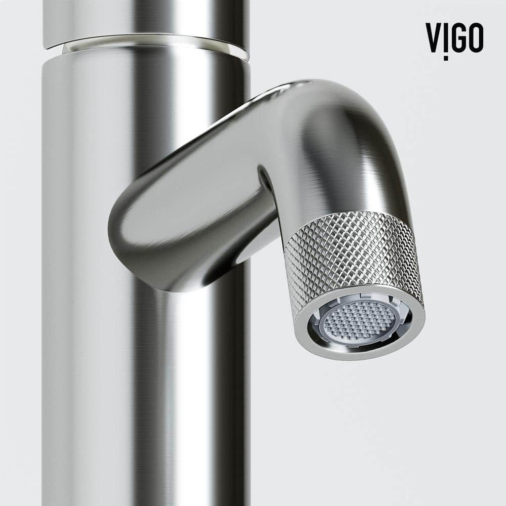 Cass Modern Aerodynamic Single-Hole Bathroom Faucet in Brushed Nickel