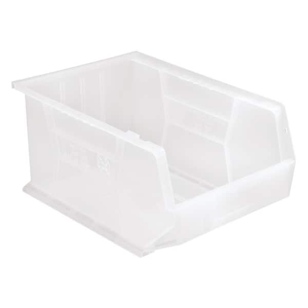 QUANTUM STORAGE SYSTEMS Ultra Series 13.71 Qt. Stack and Hang Bin in Clear (4-Pack)