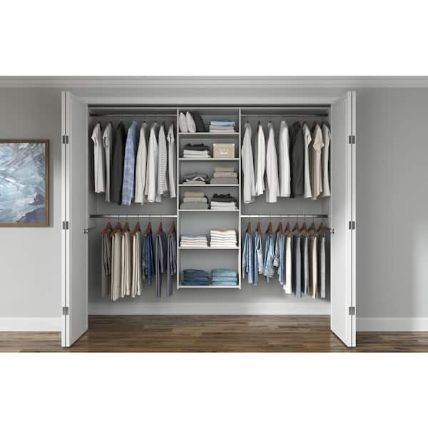 Closet Evolution WH53 Essential Deluxe 60 in. W - 96 in. W White Wood Closet System - 2