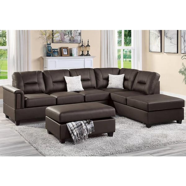 JAYDEN CREATION Nuria 87 in. wide Camel Leather Sofa with