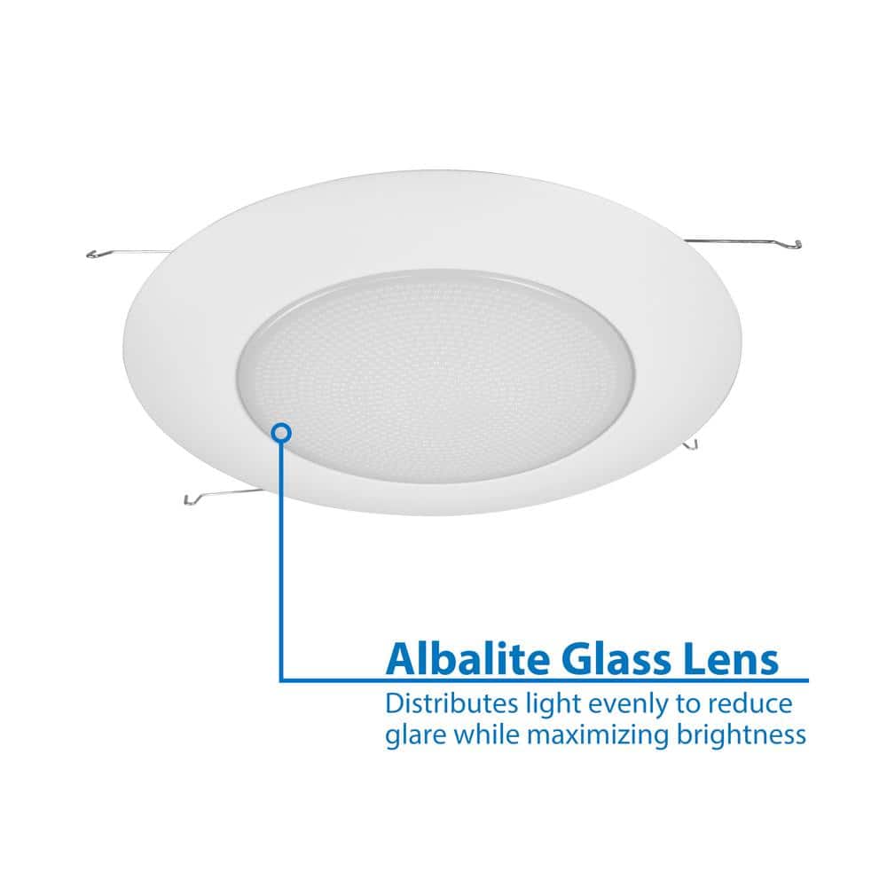 6'' White Glass Recessed Shower Trim