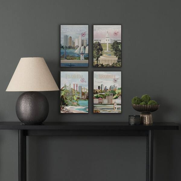 Massachusetts GoSeries 1 Black Framed Wall Art 15.5 in. x 10.5 in.
