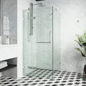 Monteray 30 in. L x 30 in. W x 73 in. H Frameless Pivot Square Shower Enclosure in Chrome with 3/8 in. Clear Glass