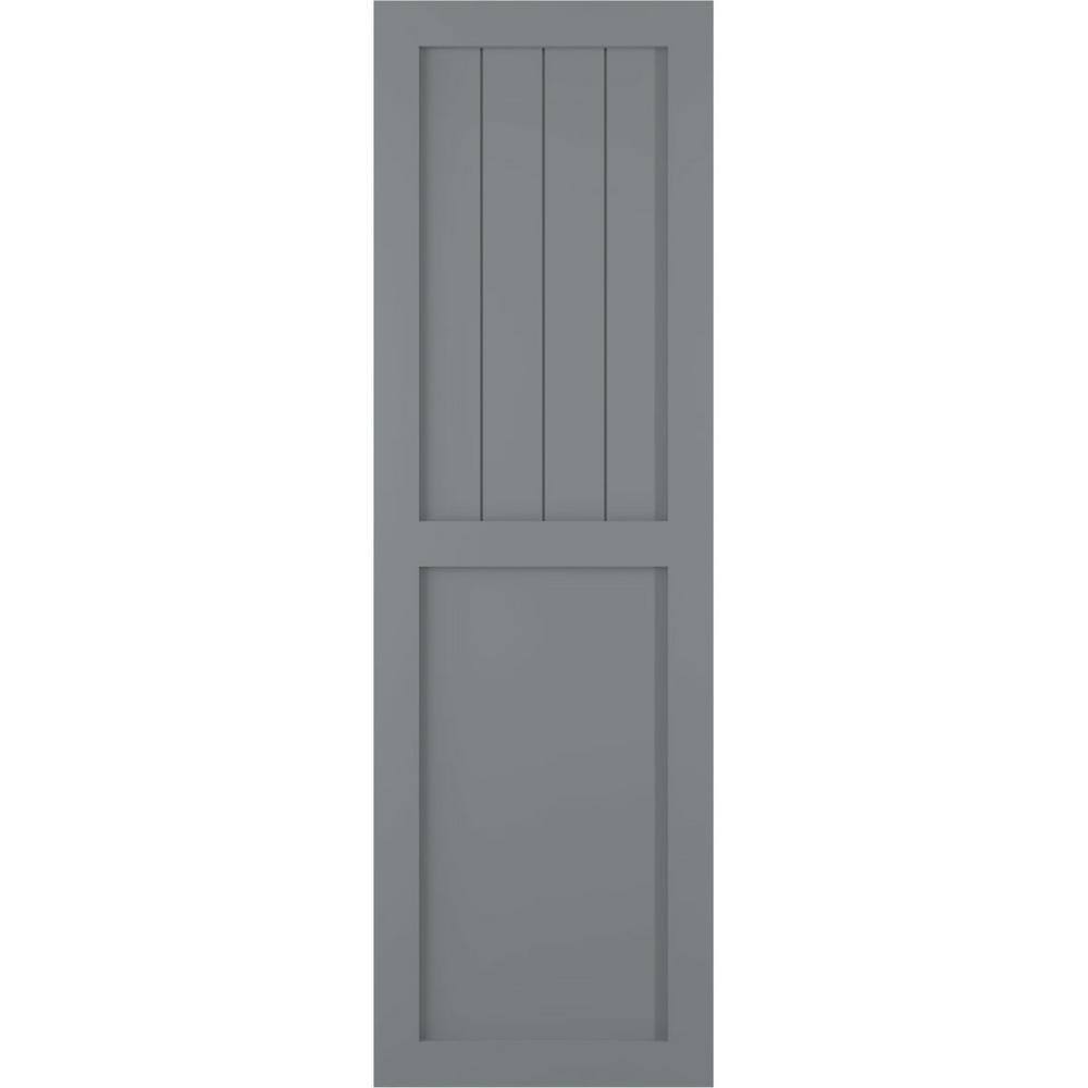 "15"" x 54"" True Fit PVC Farmhouse/Flat Panel Combination Fixed Mount Board and Batten Shutters, Ocean Swell (Per Pair)" price history on PriceWatchPro
