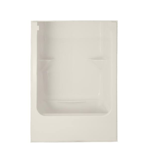 AmeriBath 60 in. x 33 in. x 76 in. 1-Piece Acrylic Bathtub and Shower Kit in Biscuit with Open Top and Left Hand Side Drain