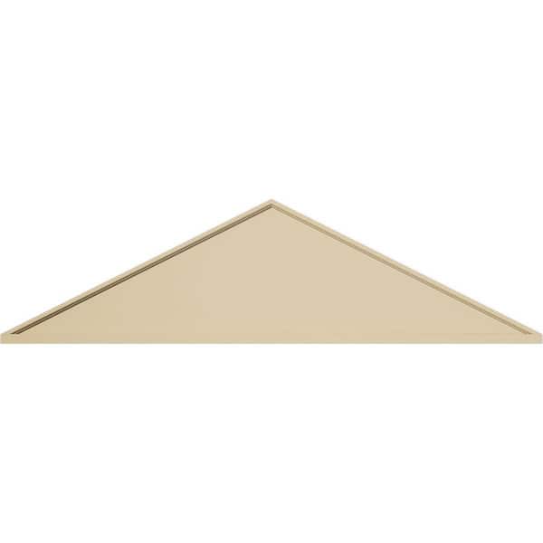 58-in. W x 15-1/2-in. H x 2-in. P (Pitch 6/12) Peaked Cap Smooth Signature Urethane Pediment, Primed Tan