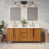 Water Creation Sequoia 72 In. W x 22 in. D x 34.4 in. H Double Sink Bath Vanity in Mango Wood with White Quartz Top SE72QZ00MW-000000000