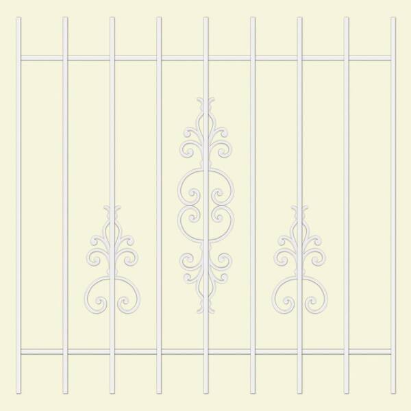 Unique Home Designs El Dorado 48 in. x 48 in. White 9-Bar Window Guard-DISCONTINUED