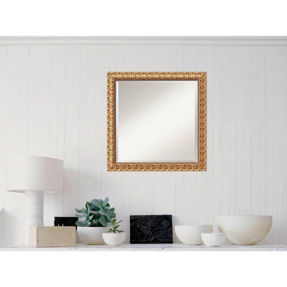 Medium Square Gold Casual Mirror (23.5 in. H x 23.5 in. W)