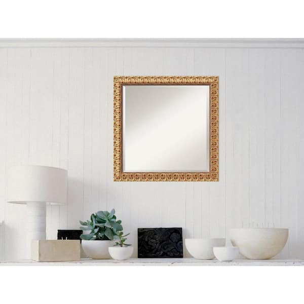 Amanti Art Medium Square Gold Casual Mirror (23.5 in. H x 23.5 in. W)