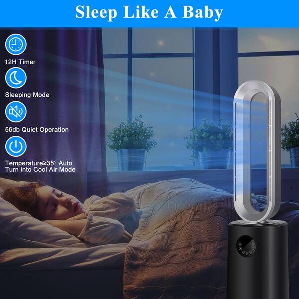 Edendirect 35 in. Space Heater Bladeless Tower Fan, Heater and Cooling Air  Purifier, with Remote Control, Air Circulator Fan-Black DHS0RA0823004 - The  Home Depot