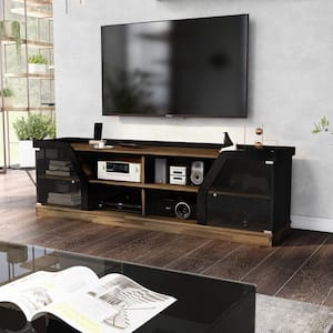 Torriston 71 in. Light Hickory TV Stand Fits TV's up to 80 in. with Cable Management