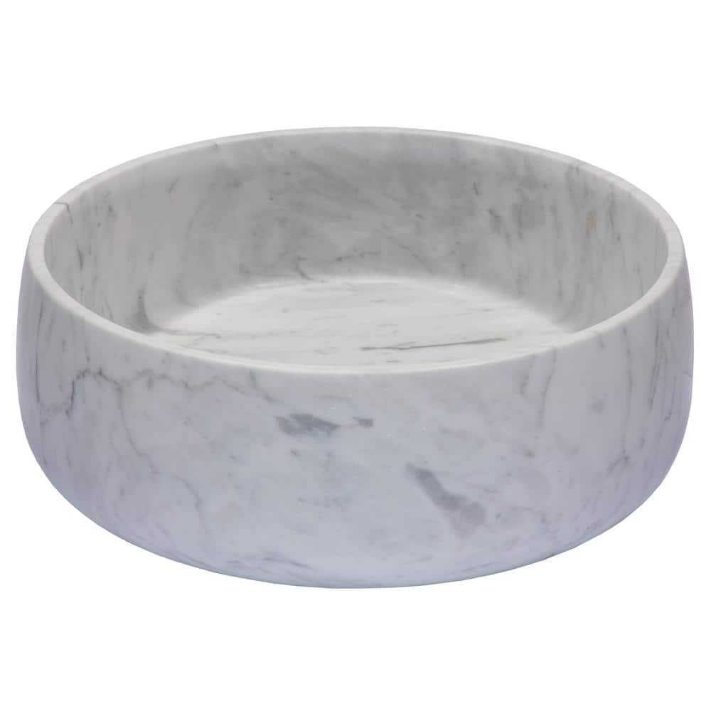 Eden Bath Rounded Vessel Sink in White Carrara Marble -  EB_S057CW-P