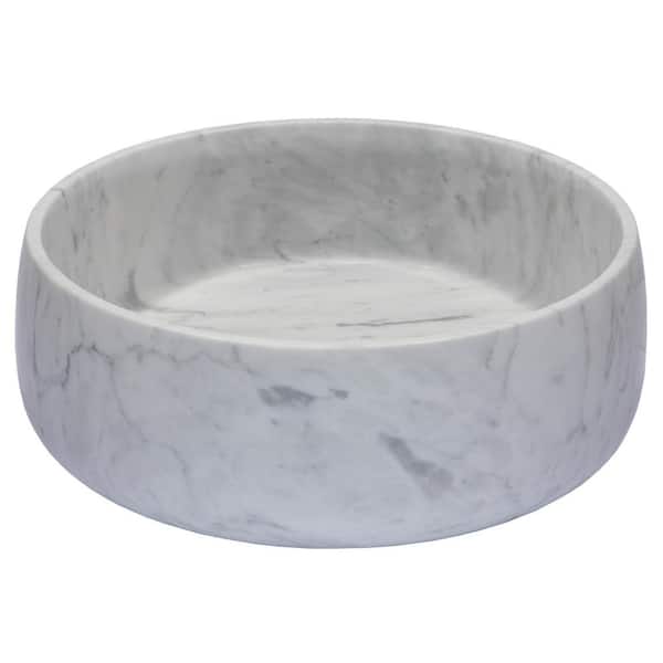 Eden Bath Rounded Vessel Sink in White Carrara Marble