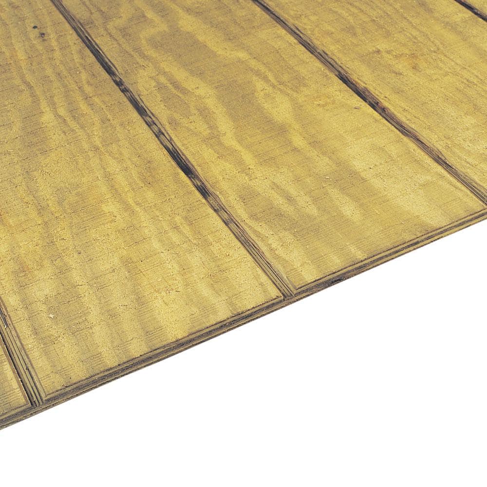 19/32 in. x 4 ft. x 8 ft. T1-11 OC DECO Pressure-Treated Pine Plywood  Sheathing 9380054 - The Home Depot