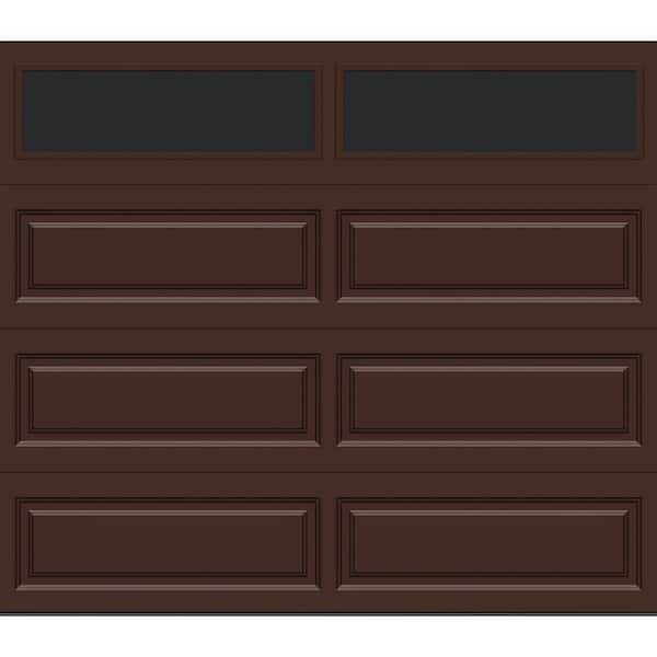 Classic Steel Long Panel 9 ft. x 7 ft. Insulated 12.9 R-Value Chocolate Garage Door with windows