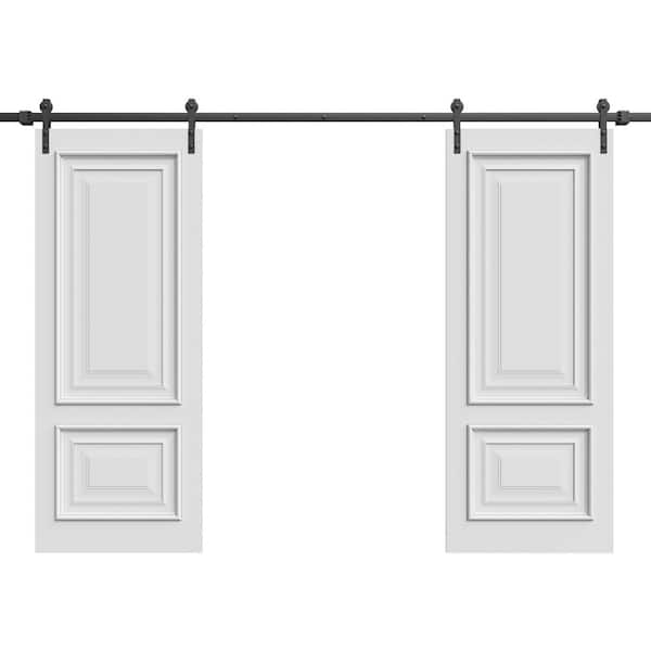 7822 48 in. x 96 in. Sold Core White Enamel Color Wood Sliding Barn Door with Hardware Kit