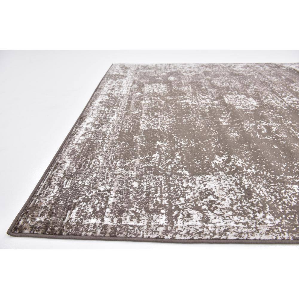 Casino Sofia 6' 1" Square Brown Indoor Easy-Care Rug