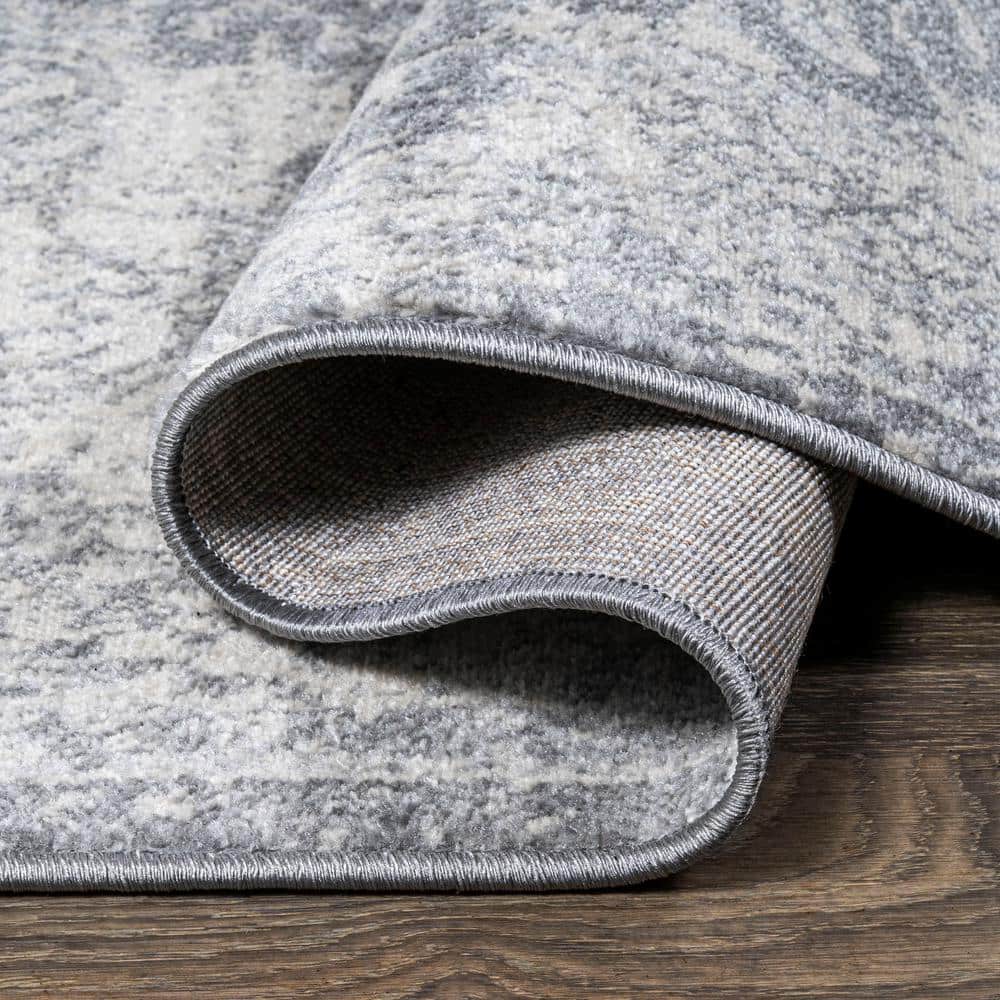 Elegant Cream/Grey Synthetic 2' x 10' Runner Rug