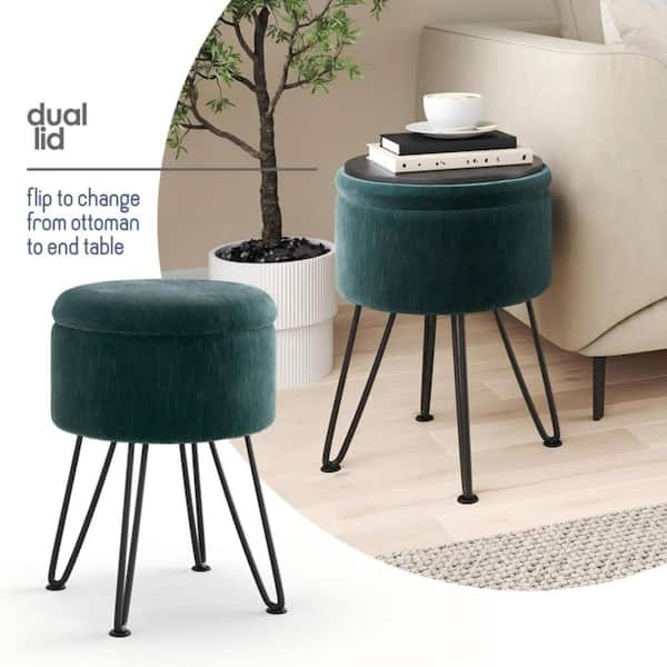 green dressing table stool Whatseaso Velvet Makeup Vanity with Black Legs size 24