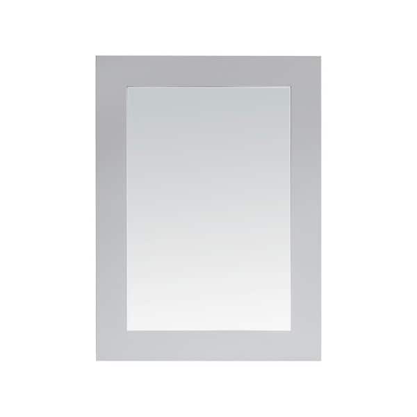 Home Decorators Collection Parkcrest 22 in. W x 30 in. H Rectangular Framed Wall Mount Bathroom Vanity Mirror in Dove Gray