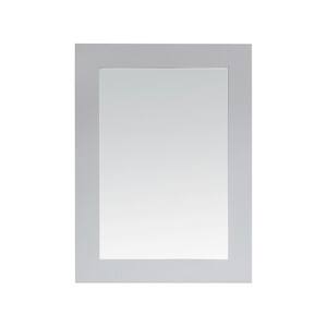 22.00 in. W x 30.00 in. H Framed Rectangular Bathroom Vanity Mirror in Dove Grey