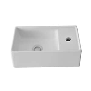 Teorema Rectangular Wall Mounted Bathroom Sink in White