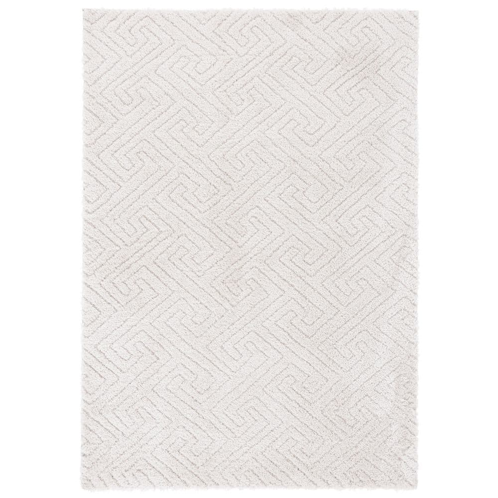 Tahoe Shag 5 ft. x 7 ft. Ivory Solid Geometric Area Rug price history on PriceWatchPro