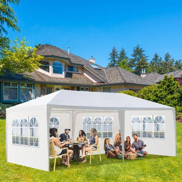 White 10' x 20' Heavy Duty Outdoor Canopy Tent with Removable Walls