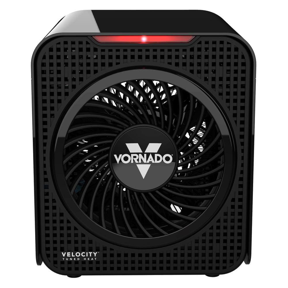 Compact Black Electric Personal Space Heater with Thermostat