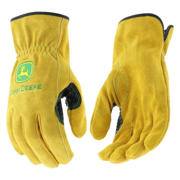 John Deere Split Cowhide Large Work Gloves