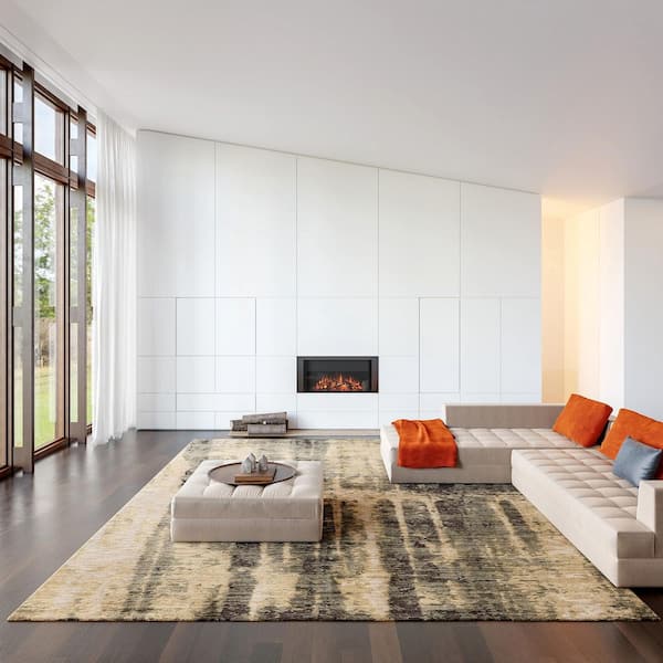 Eulalie Contemporary Abstract Green 2 ft. x 3 ft. Indoor/Outdoor Patio Area Rug