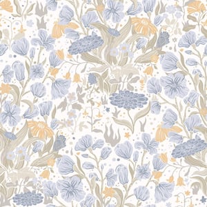 Hava Light Blue Meadow Flowers Wallpaper Sample