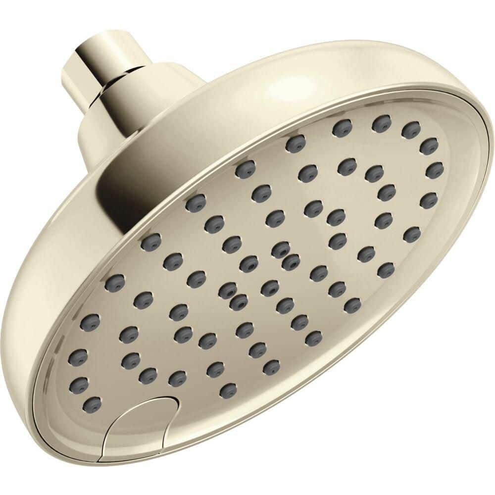 4-Spray Patterns 6 in. 2.5 GPM Wall Mount Fixed Shower Head in Lumicoat Polished Nickel price history on PriceWatchPro