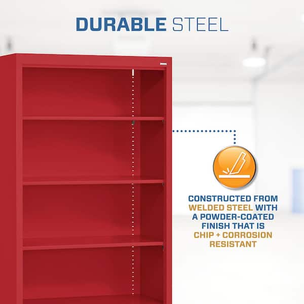 Sandusky Metal 5-shelf Cart Bookcase with Adjustable Shelves