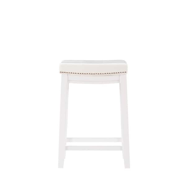 Claridge White Backless Counter Stool, Backless Cream Counter Stools
