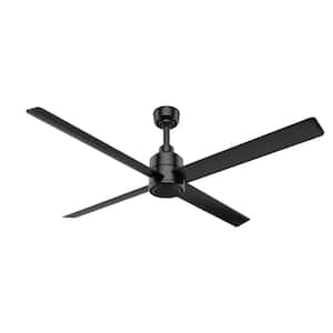 Trak 7 ft. Indoor/Outdoor Black 120-Volt Industrial Ceiling Fan with Remote Control Included