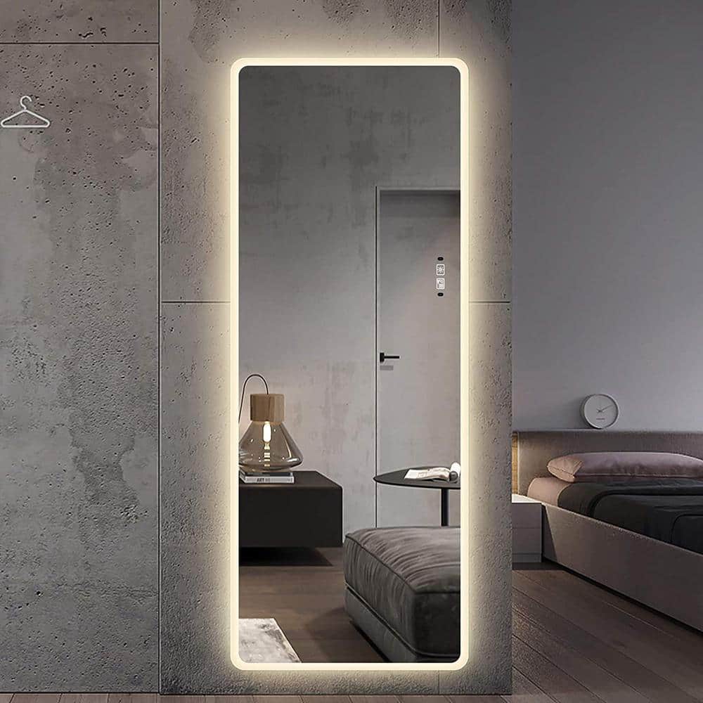 21.7 in. W x 65 in. H Rectangular Framed Wall Bathroom Vanity Mirror in Sli