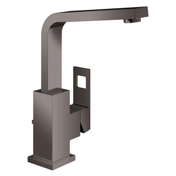 GROHE Eurocube Single-Handle Single Hole High Arc 1.2 GPM Bathroom Faucet with Drain Assembly in Hard Graphite