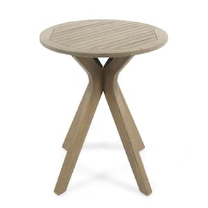 30 H in. Outdoor Round Wood Side Table for Porch Patio Garden