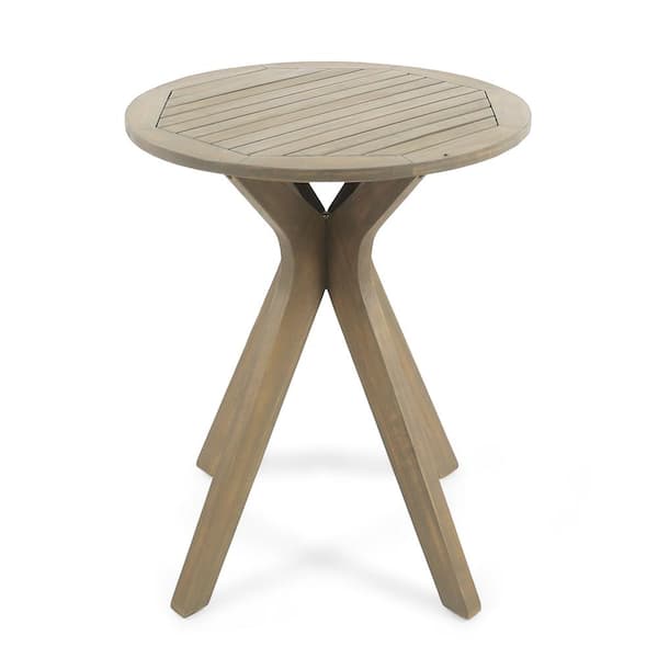 Unbranded 30 H in. Outdoor Round Wood Side Table for Porch Patio Garden