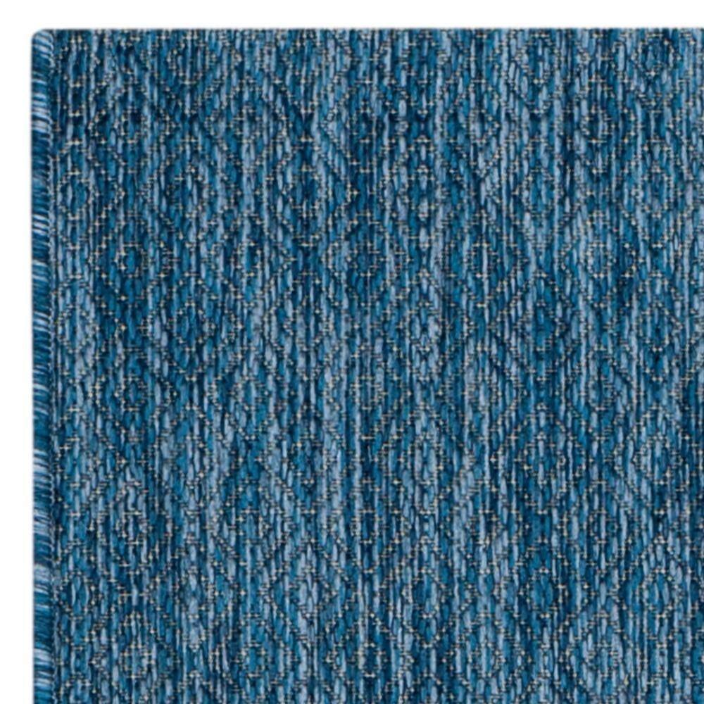 Navy Synthetic Flat-Woven Reversible Easy-Care Runner Rug 2'3" x 12'