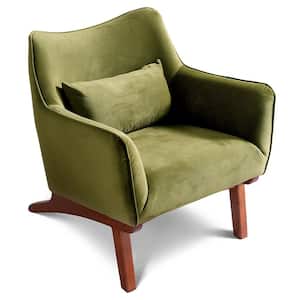 Gatsby Luxury Olive Green Velvet Accent Armchair