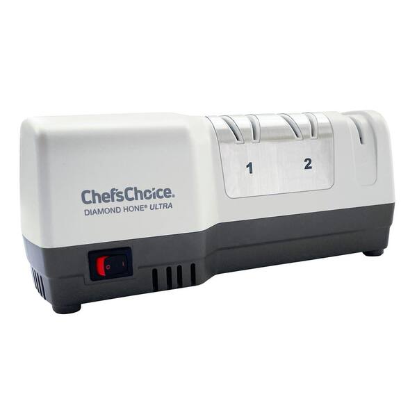 Chef'sChoice Diamond Hone Electric Knife Sharpener for Stainless or  Non-Serrated Knives, 3-Stage, White