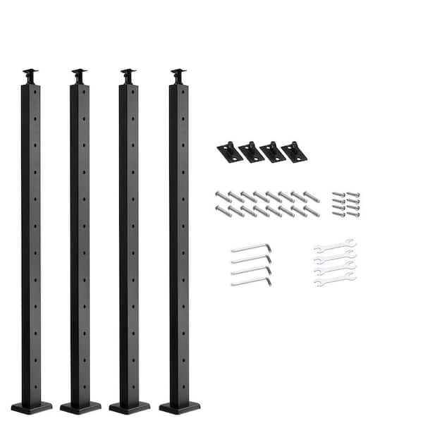 SVOPES 4-Pack Cable Railing Post 42 x 1 x 2 in. Stainless Steel Cable for Cable Railing System Black